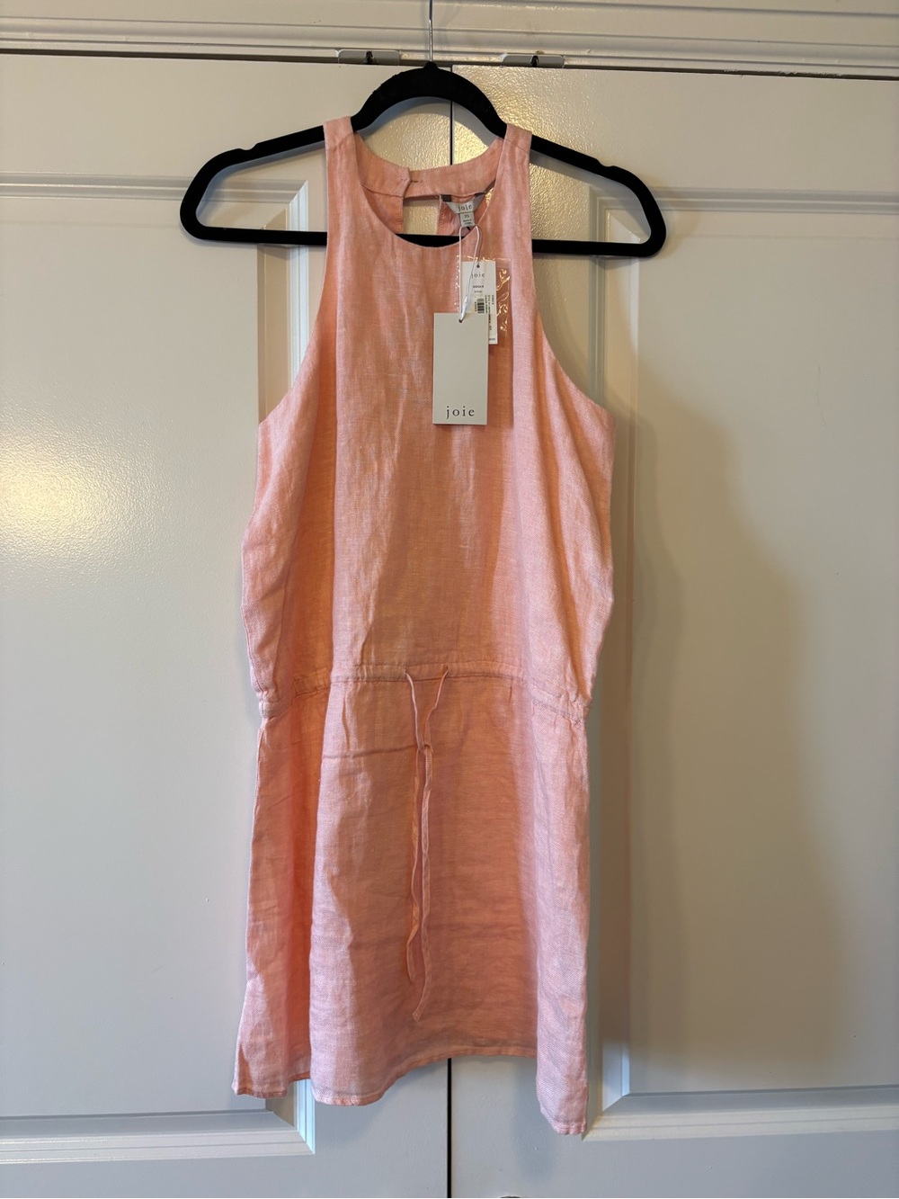 Joie Peach Pink Linen Halter-Style Camisole Dress